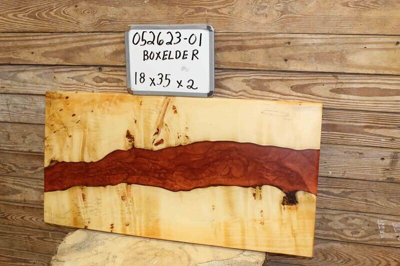 SOLD Live Edge Boxelder w/ Wine Resin River