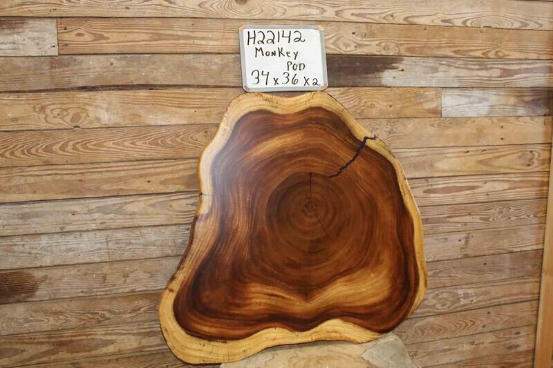 Live Edge Cross Cut Monkey Pod Top