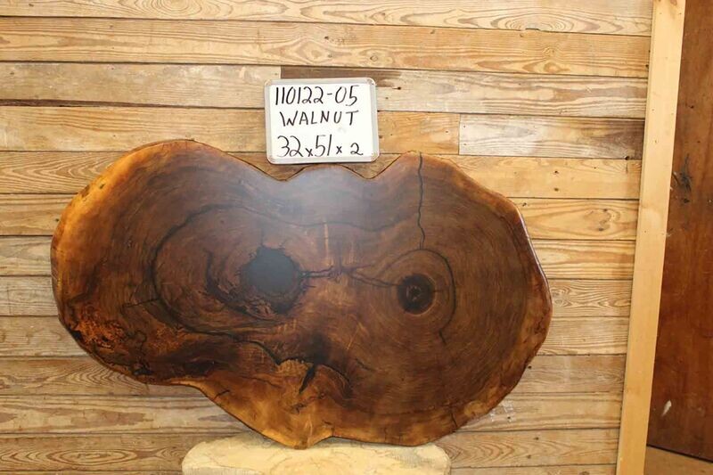 SOLD Live Edge Walnut Crosscut w/ Caviar Resin Fill
