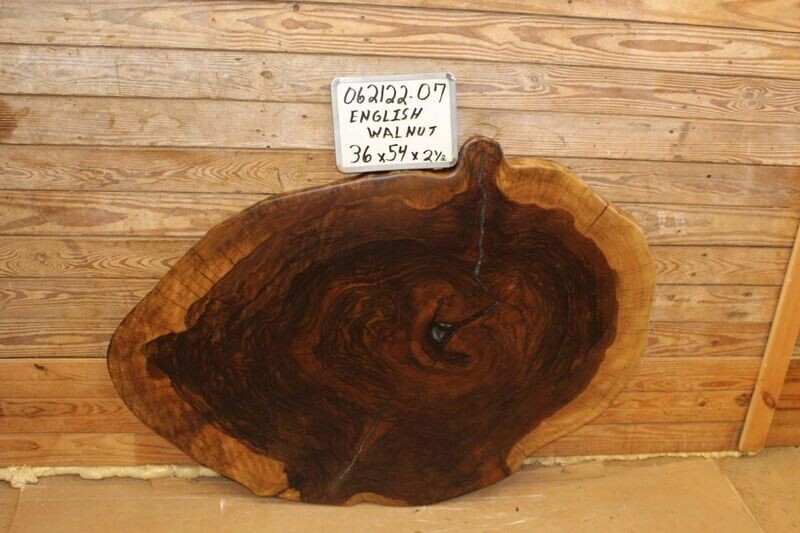 Live Edge Crosscut English Walnut w/ Dolphin Resin Fill