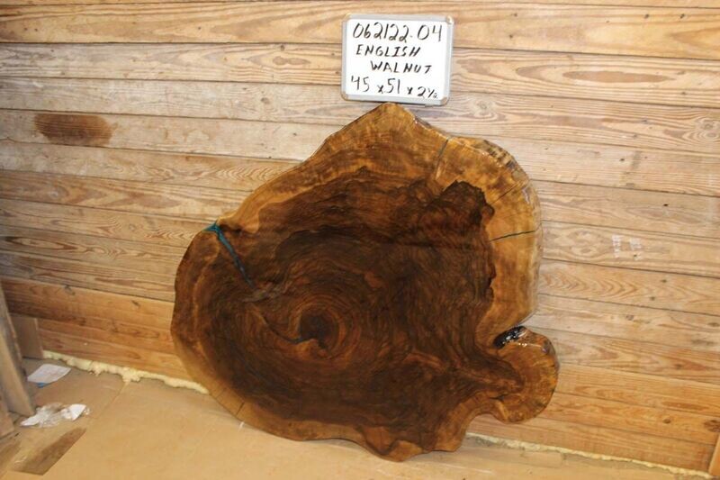 Live Edge CrossCut English Walnut  w/ Bahama Fill Resin