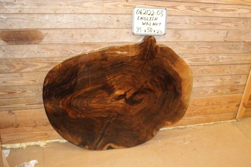 Live Edge Crosscut English Walnut w/ Whale Resin Fill