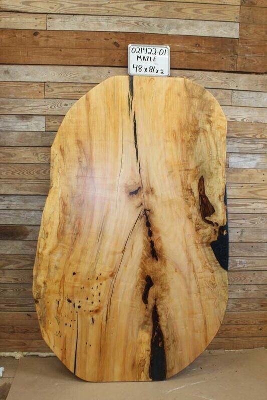 SOLD Live Edge Maple w/ Ocean Blue Resin Fill