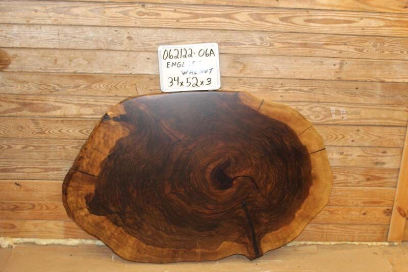 Live Edge English Walnut Crosscut w/ Caviar Resin Fill