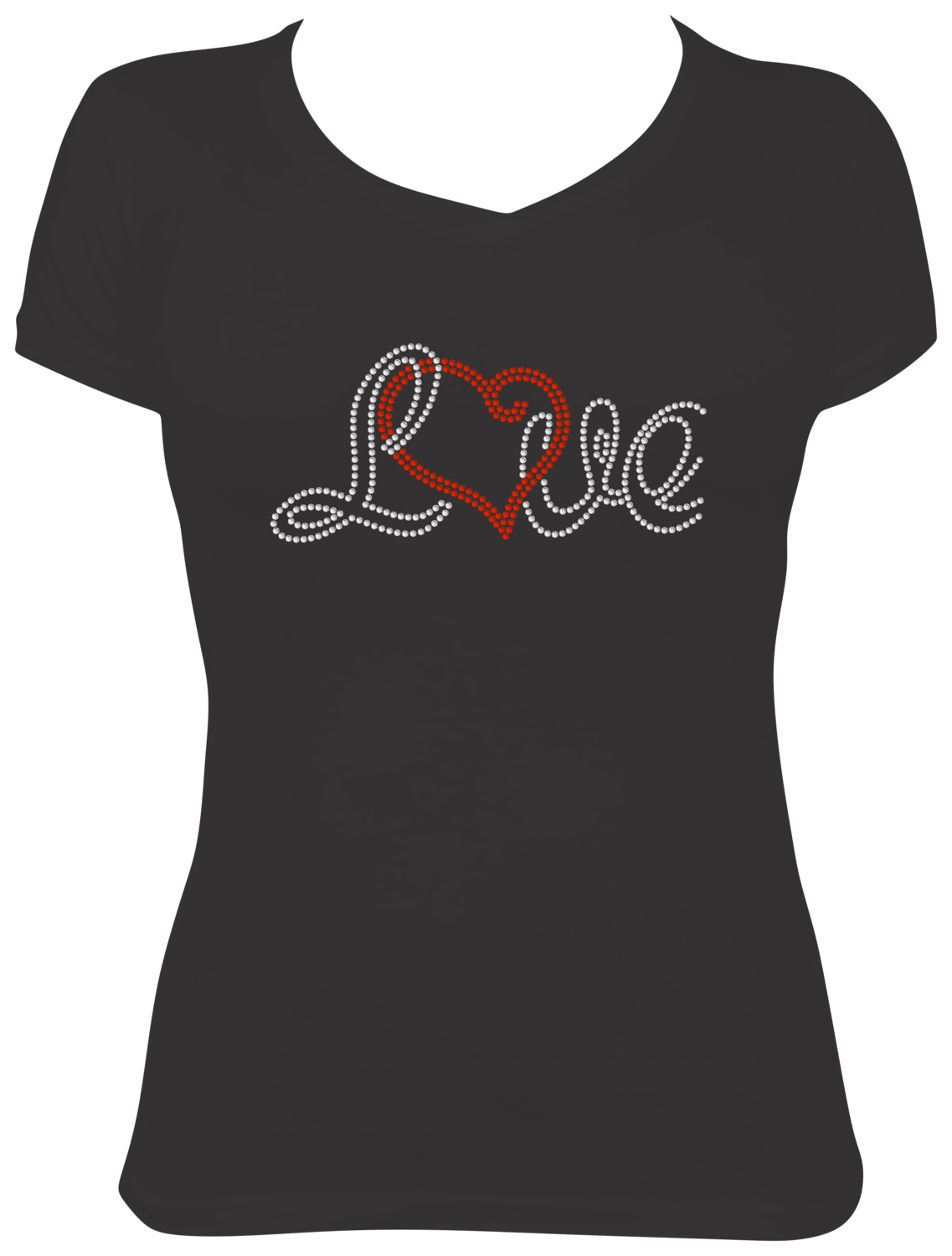LOVE Rocks Guitar Rhinestone black shirt