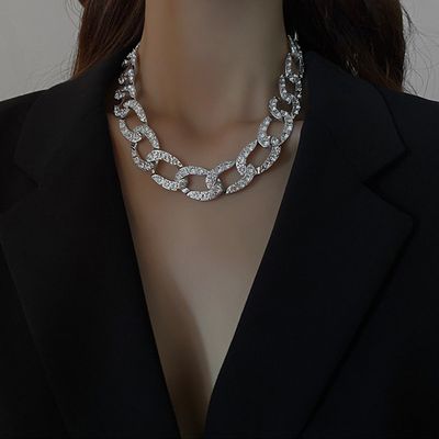 Rhinestone Chunky Cuban Link Jewelry