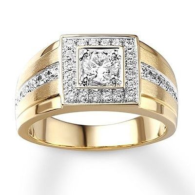 Huajie European And American Cross-border Popular 18K Gold Micro-inlaid Ring Luxury Personalized Artificial Diamond Men&#39;s Ring Wholesale