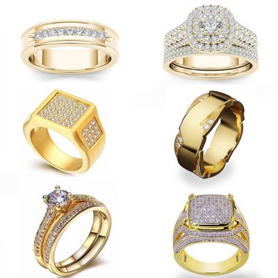 Golden Ring Set Combination Series Simple Accessories Wholesale