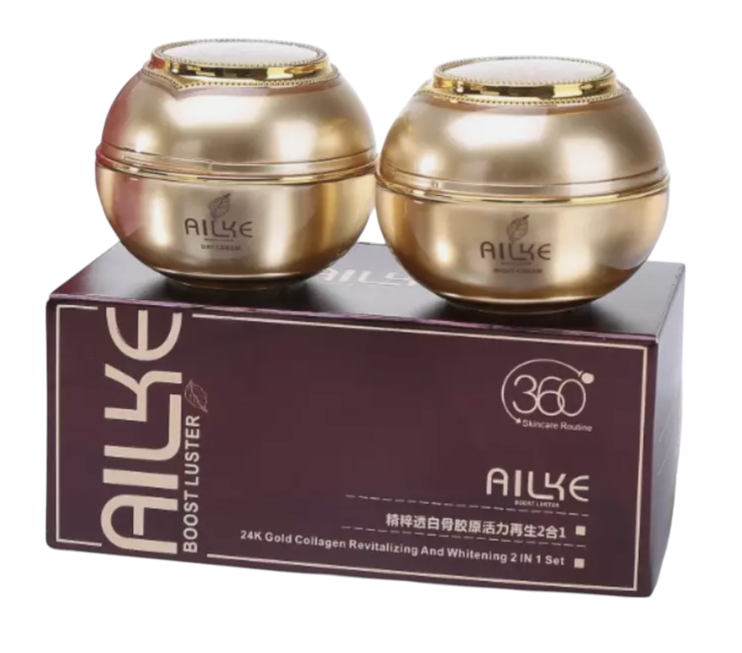 Ailke 24k Gold Collagen 360 Revitalizing and Whitening 2-in-1 Set
