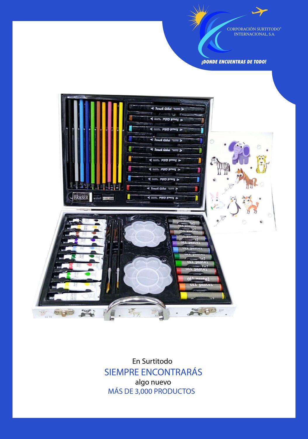 CAJA DE MARCADORES CRAYONES PASTEL