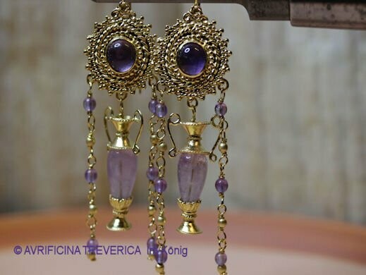 3rd century BC hellenistic earrings with amphorae 3rd century BC hellenistic earrings with amphorae