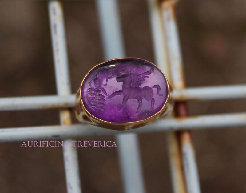 bague à sceau amethyste Pégase bague à sceau amethyste Pégase
