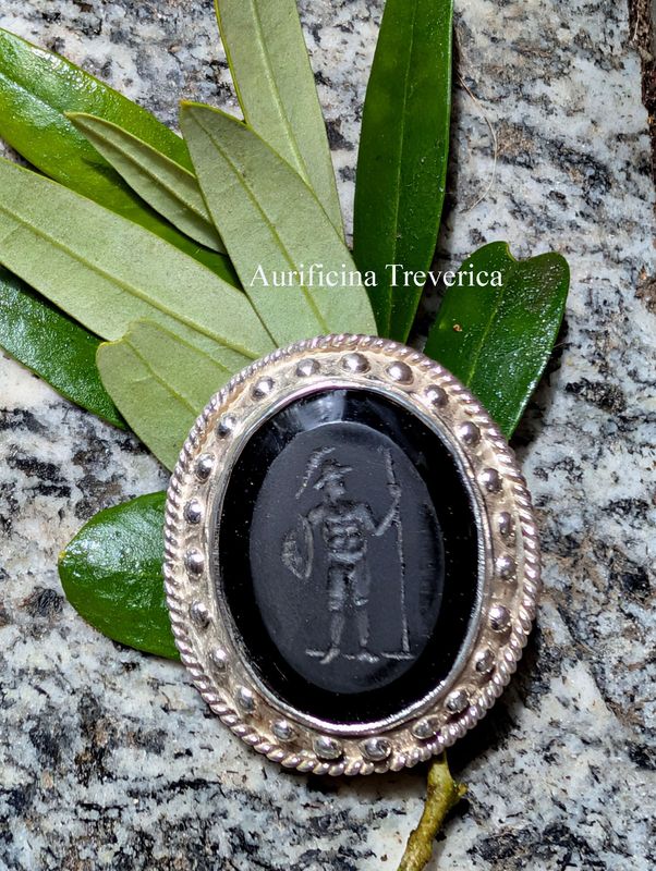 big roman military award brooch Mars god of war