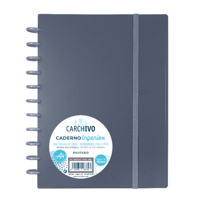 Caderno Intelig. Carchivo Ingeniox A4 - Cinza
