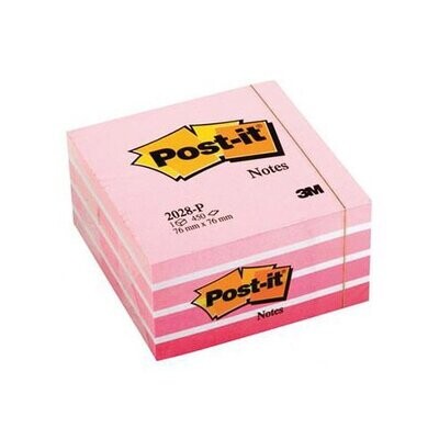 Cubo Notas Aderentes Post-it Rosa Pastel 76x76mm.