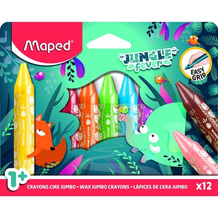 Lápis Cera Maped Jumbo Jungle Fever 12