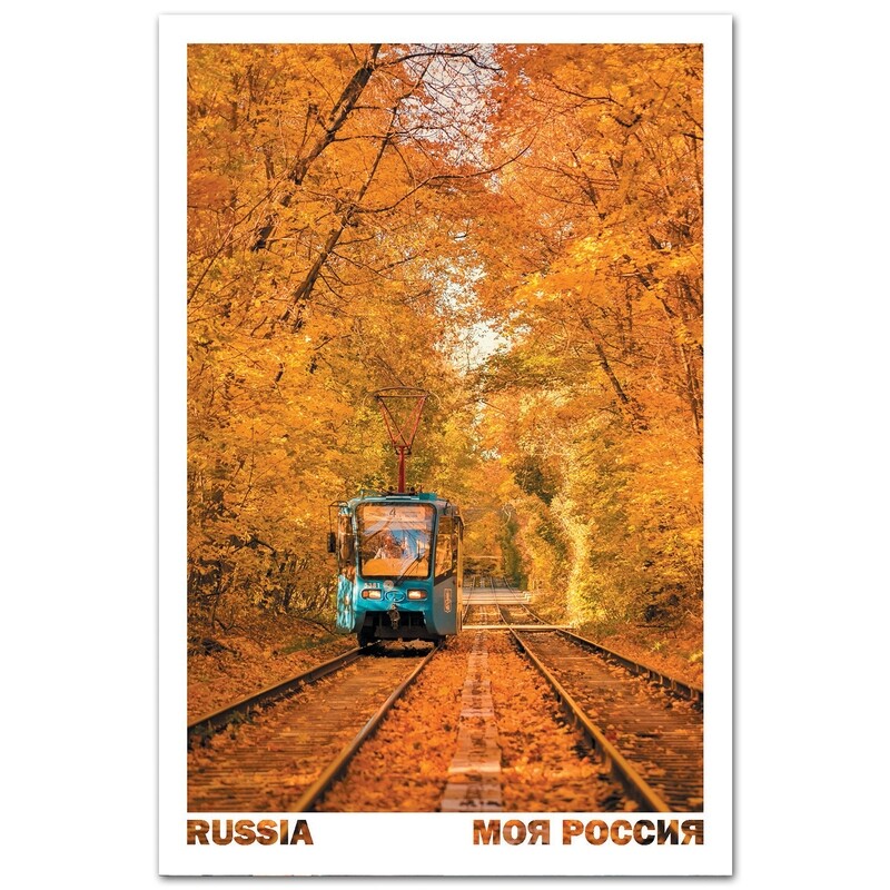 Осенний трамвай в Сокольниках, Москва