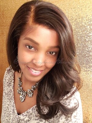 16&quot; Straight Wig Styled with Loose Curls