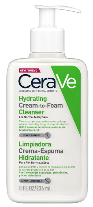 CERAVE CREMA LIMPIADORA ESPUMOSA HIDRATANTE 236 ML