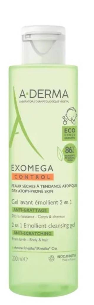 A-DERMA EXOMEGA CONTROL GEL LIMPIEZA BEBES 200 ML