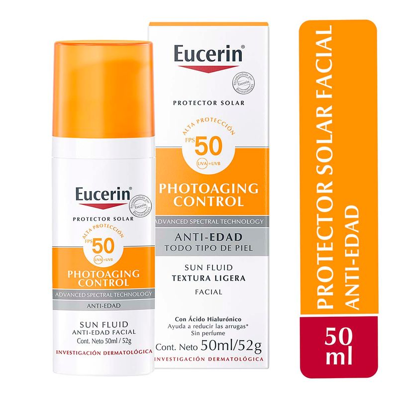 EUCERIN FOTOPROTECTOR SUN FLUIDO ANTI-EDAD FPS 50+ 50 ML