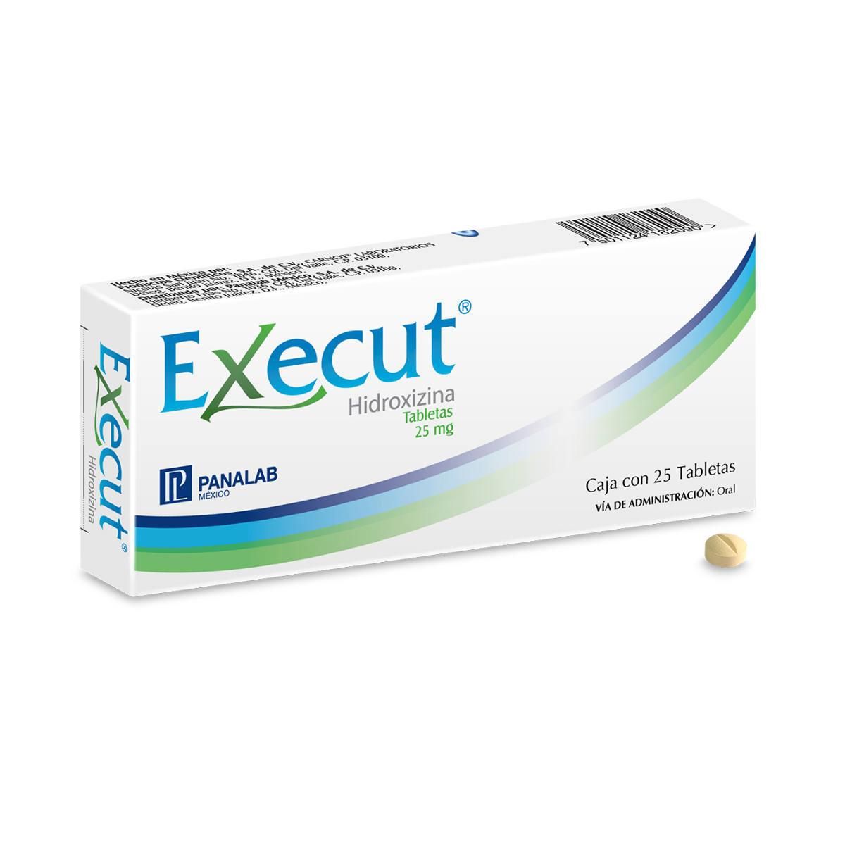 EXECUT HIDROXIZINA 25 MG C/25TABLETAS