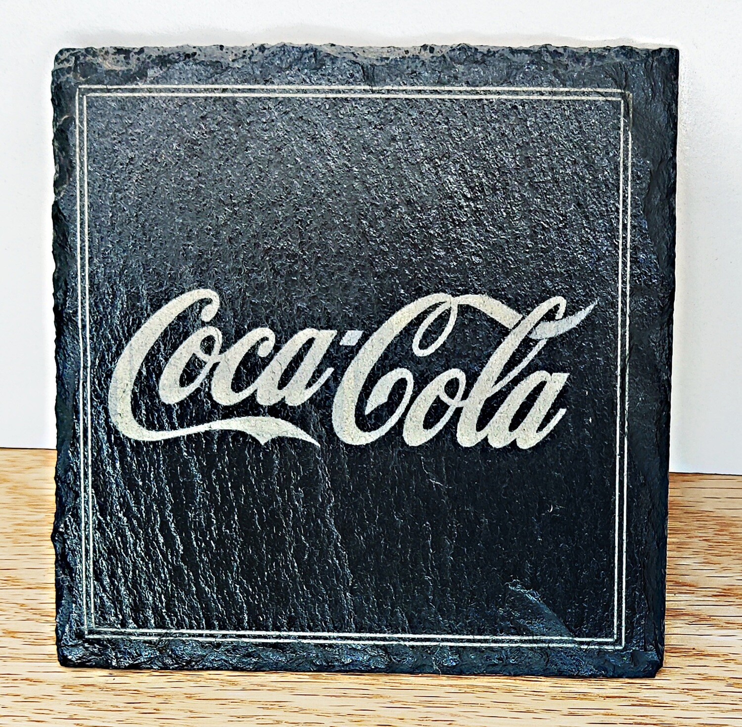 Coca Cola 1940 Logo Slate Coaster Laser Etched