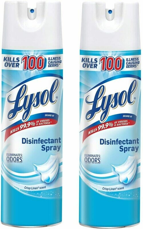 Lysol Disinfectant Spray, Crisp Linen, 38 oz (2X19 oz)