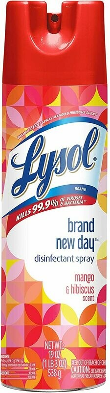 Lysol Disinfectant Spray, Mango and Hibiscus, 19 Ounce
