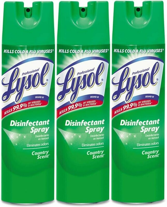 Lysol Disinfectant Spray, Country Scent, 19 Ounce, 3 Count