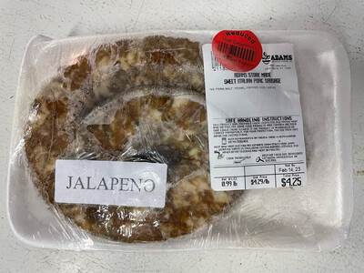 Sweet Italian Pork Sausage with Jalapeno