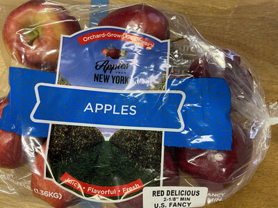 Red Delicious Apples (bag)
(FREE! DO NOT COUNT!)
(*LIMIT 2 per household*)