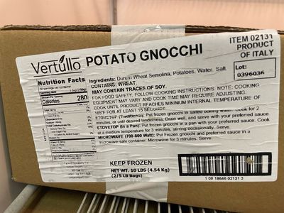 Potato Gnocci (5lb bag) **COUNTS AS 3 ITEMS** (*LIMIT 1 per household*)