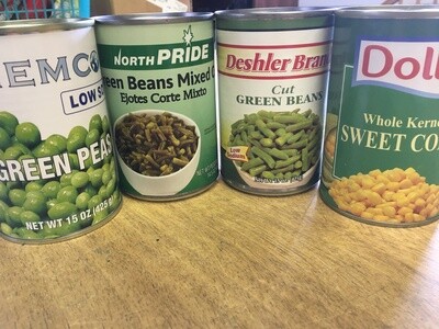 Canned Vegetables (*LIMIT 4 per household*)
