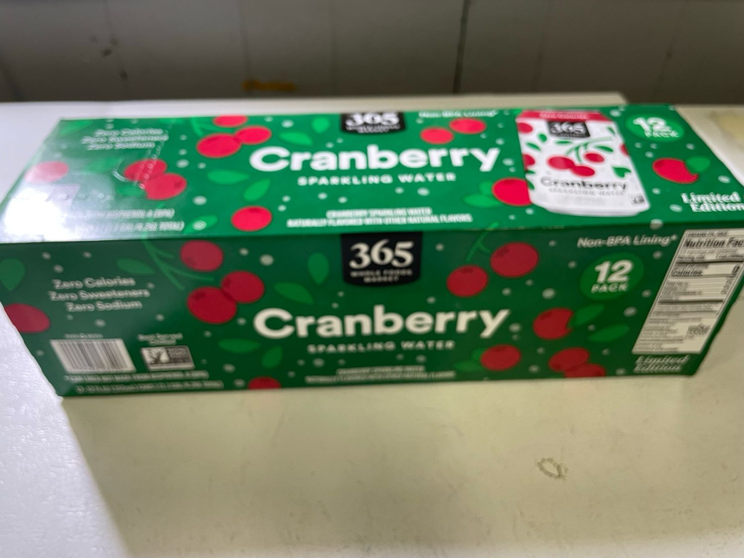 Cranberry Sparkling Water (12pk) **COUNTS AS 3 ITEMS**  (*LIMIT 1 per household*)