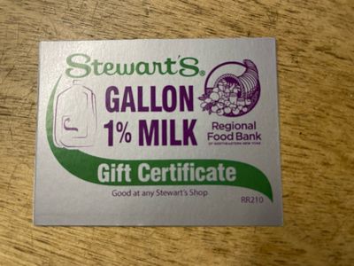 Stewart’s Milk Card (1% Milk) (*LIMIT 1 per household*)