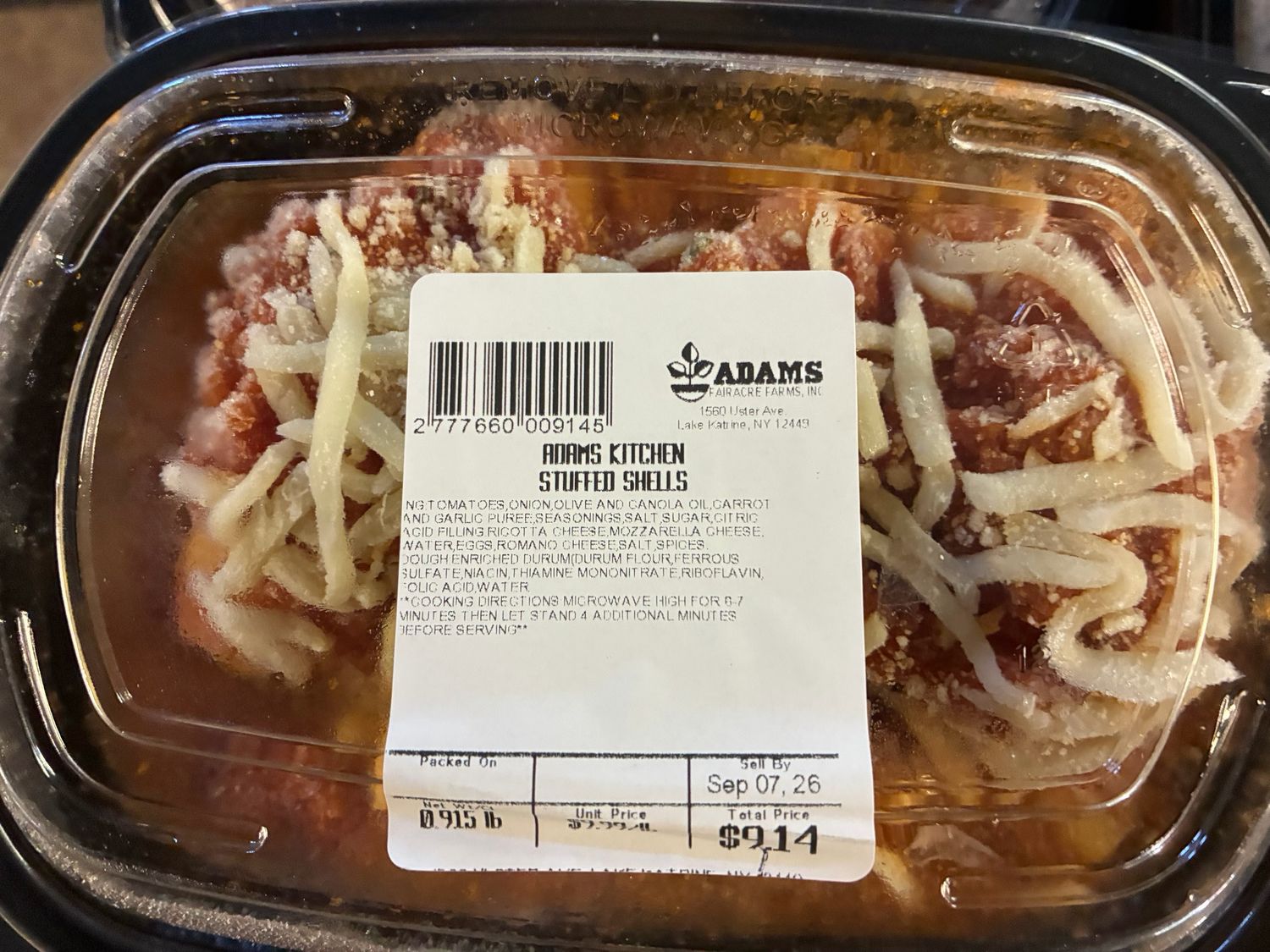 Prepared - Stuffed Shells (*LIMIT 1 per household*)
