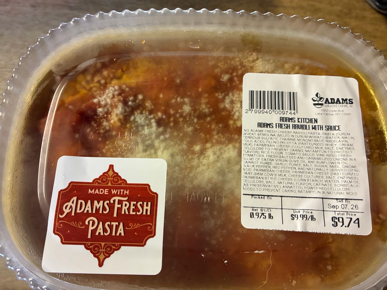 Prepared - Fresh Ravioli with Sauce (*LIMIT 1 per household*)