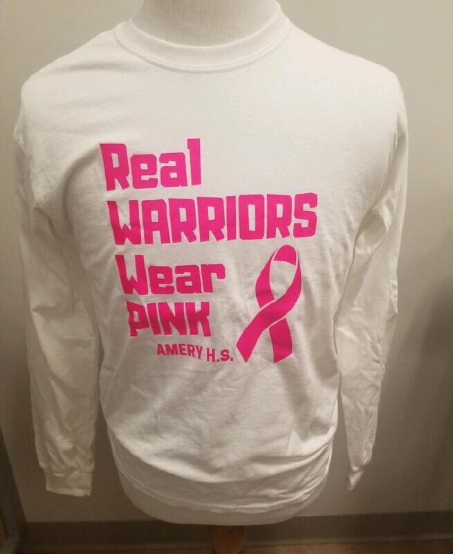 white long sleeve real warriors wear pink shirt