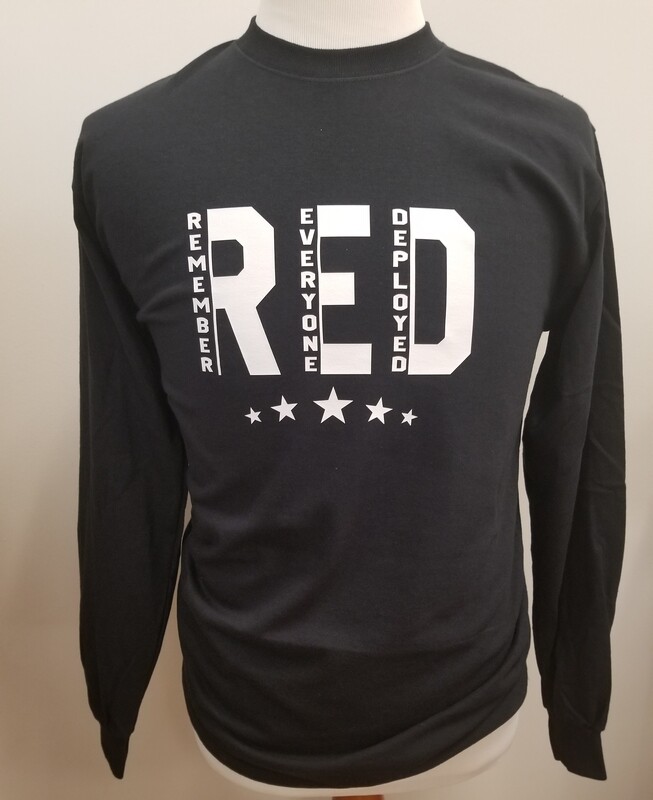 black long sleeve remember everyone deployed shirt