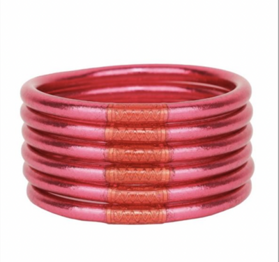 Juego de 6 Pulseras Budhagirl roja