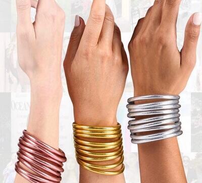 Juego de 6 Pulseras Budhagirl gold silver copper