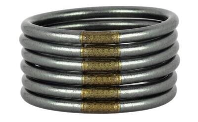 Juego de 6 pulseras Budhagirl color acero