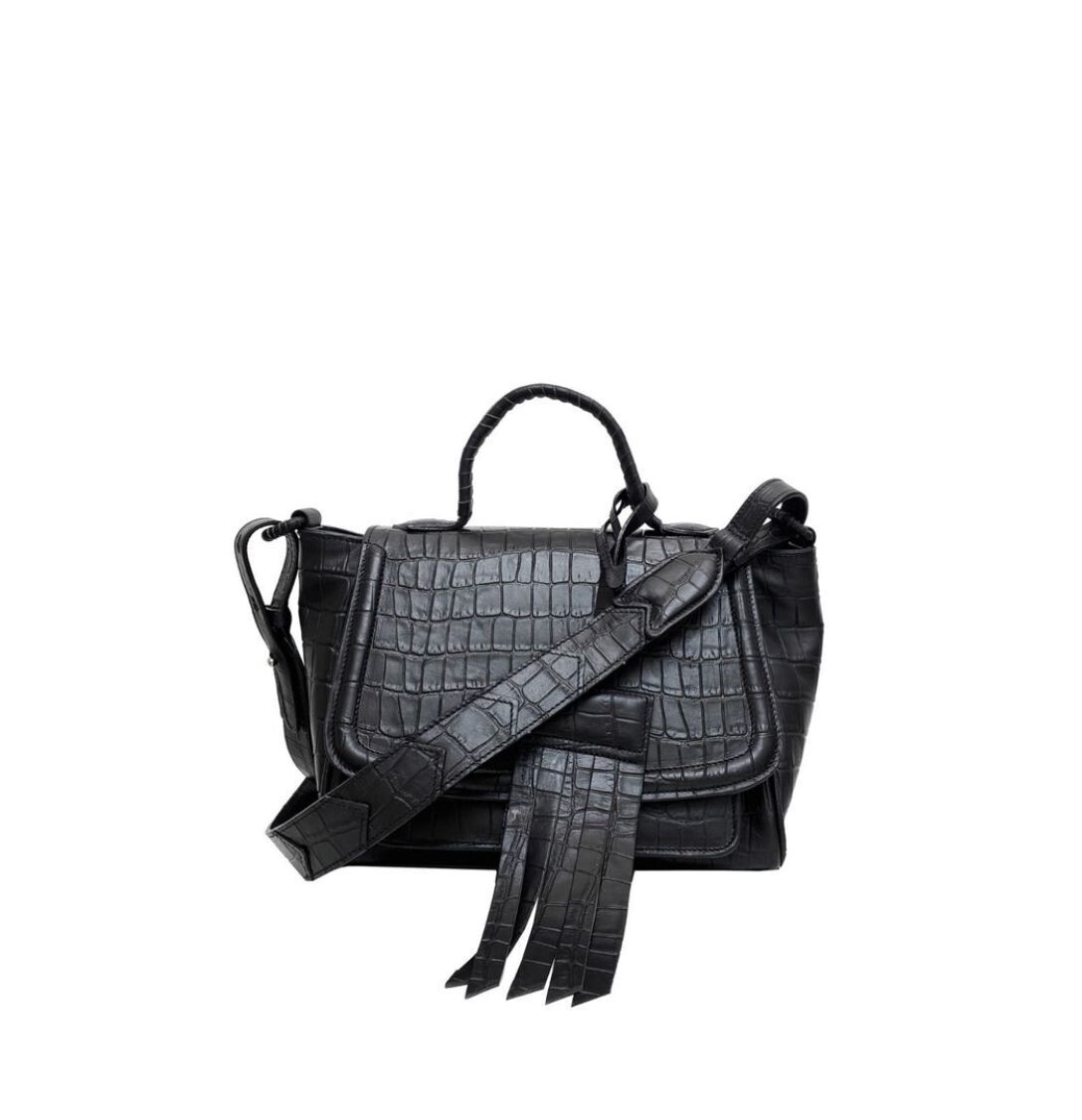 Bolsa Ilka Negra Modelo Macarena Croco-Carlota En México - D23
