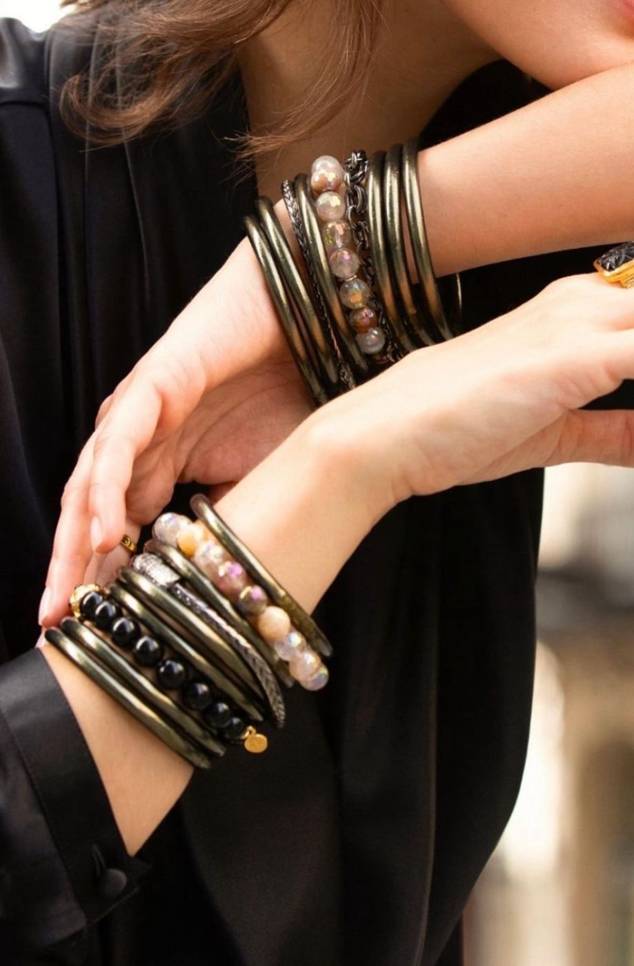 Juego de 6 pulseras Budhagirl café