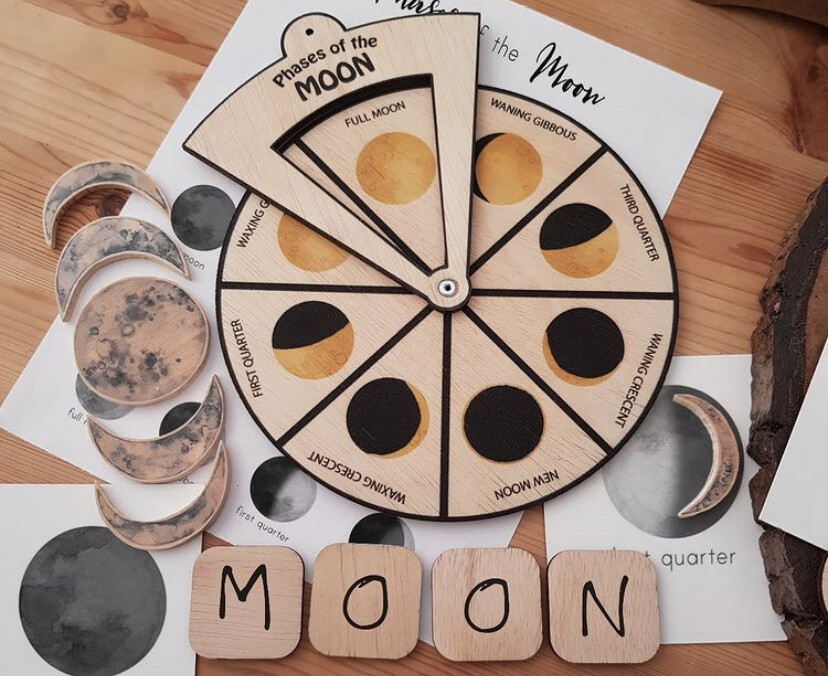 Learning Wheels-Phases of the Moon-Montessori Inspired Toy