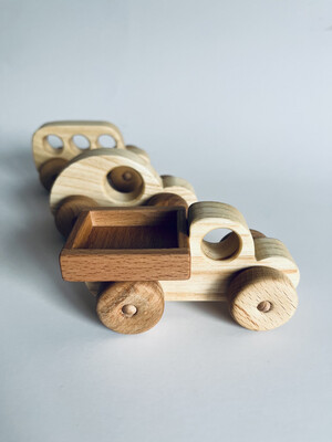 3 pc Wooden Car Set