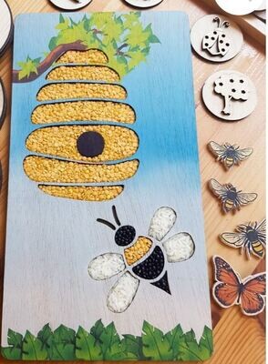 Bee Sensory Tray (Painted or Natural)