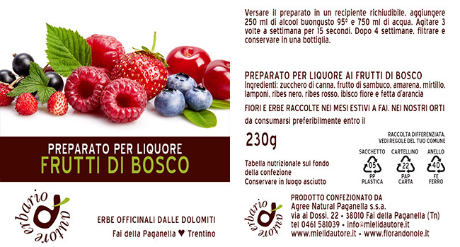 Preparato per liquore
FRUTTI DI BOSCO