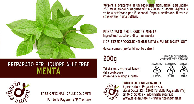 Preparato per liquore ALLA MENTA